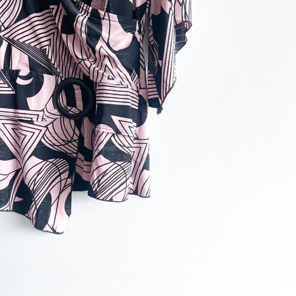 Dressbarn Tunic Top Pink Black Women's Size 2X V-Neck Stretch - Picture 3 of 10